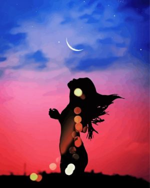 Aesthetic Moon Woman paint by number