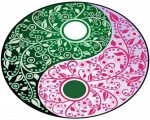 Pink And Green Yin Yang Mandala paint by number