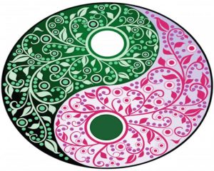 Pink And Green Yin Yang Mandala paint by number