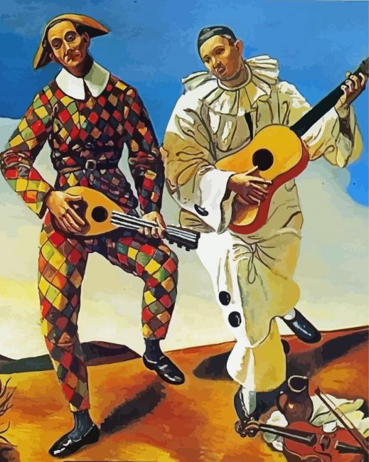 André Derain Arlequin Et Pierrot paint by numbers