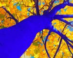 Blue And Yellow Tree paint by numbers