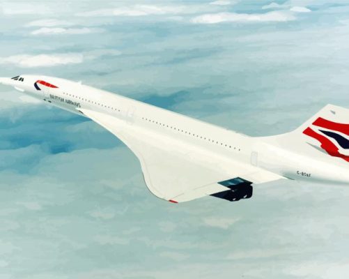 Flying Concorde Plane paint by numbers