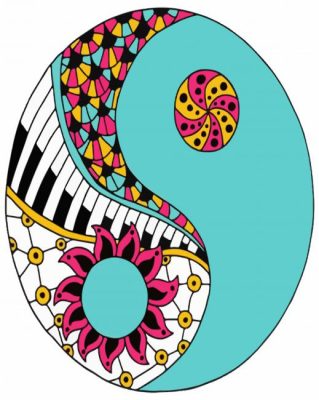 Piano Yin Yang Mandala paint by number 