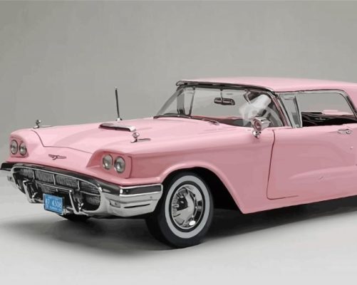 Pink Ford Thunderbird paint by numbers