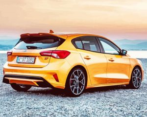 Yellow Ford Focus St paint by numbers