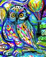 Abstract Owl paint by numbers