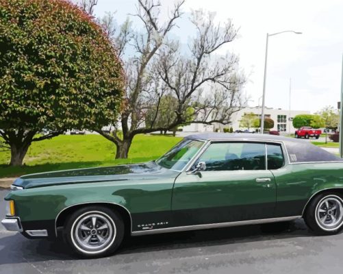 Dark Green 1969 Pontiac Grand Prix paint by number p