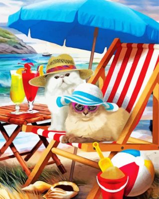Cats Enjoying The Summer paint by numbers