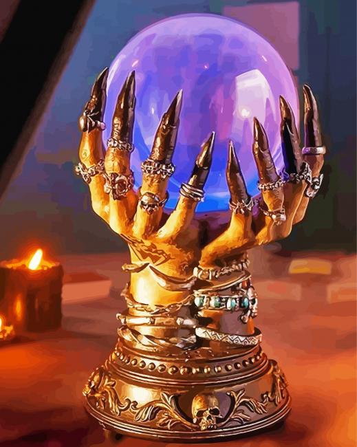 Crystal Ball Witch paint by numbers