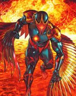 Darkhawk Superhero paint by number p