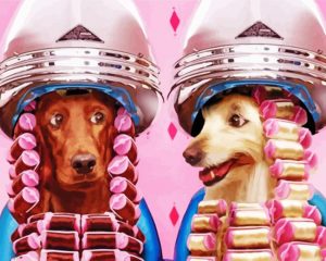 Dogs At The Hair Salon paint by numbers