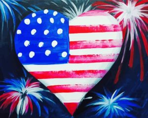 Patriotic Heart paint by number p