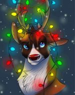 Cute Rudolph paint by number p