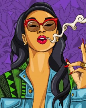 Psycadellic Afro Smoking paint by number
