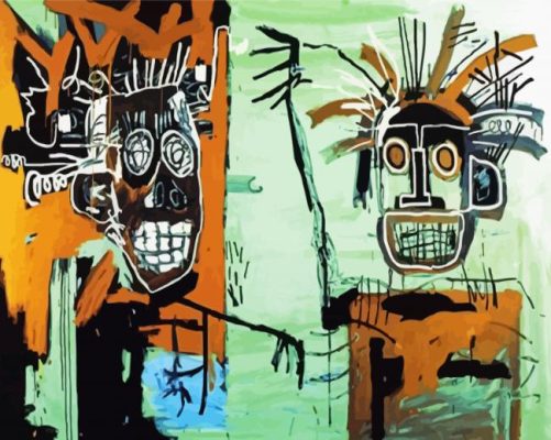 Two Heads On Gold By Jean Michel Basquiat paint by numbers