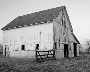 Aesthetic Black And White Barn paint by numbers
