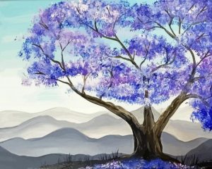 Aesthetic Jacaranda Tree paint by numbers