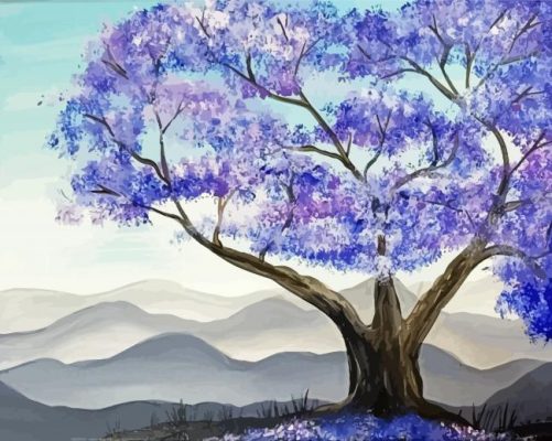 Aesthetic Jacaranda Tree paint by numbers 