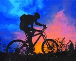 Mountain Biker Silhouette paint by numbers