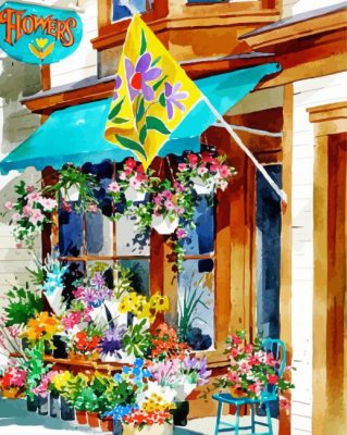 Aesthetic Flower Shop paint by number 