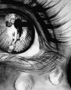 Monochrome Crying Eye paint by numbers