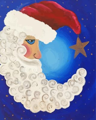 Aesthetic Santa Moon paint by numbers