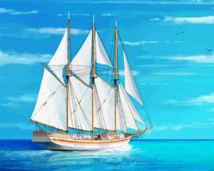Aesthetic Schooner paint by number p