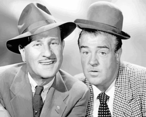 Black And White Abbott and Costello paint by number p