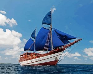 Blue Schooner paint by number p