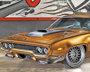 Brown 1971 Road Runner Car paint by numbers