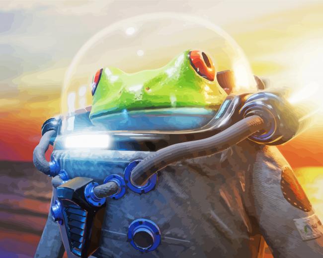 Cool Space Frog paint by numbers