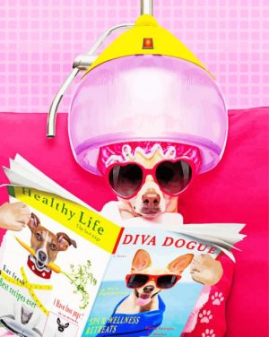 Dog At The Hair Salon paint by numbers