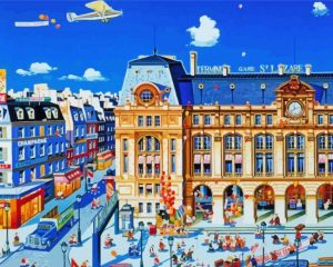 The City by Hiro Yamagata paint by numbers