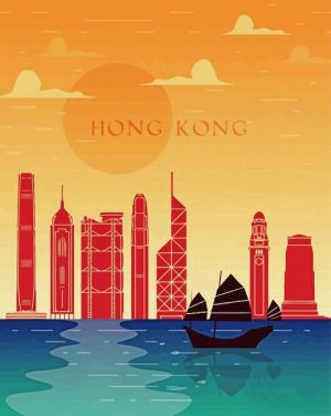 Hong Kong Poster paint by number p