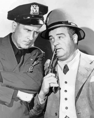 Monochrome Abbott and Costello paint by number p