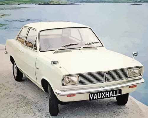 White Vauxhall Viva 1969 paint by numbers