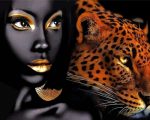 African Woman And Tiger paint by numbers