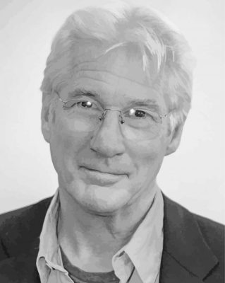 Black And White Richard Gere paint by numbers