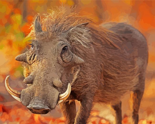 Common Warthog Common Warthog paint by numbers