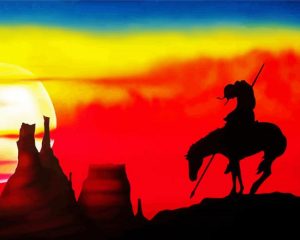 End Of The Trail Silhouette paint by numbers