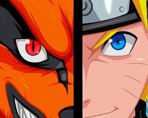 Kurama And Naruto Anime paint by number