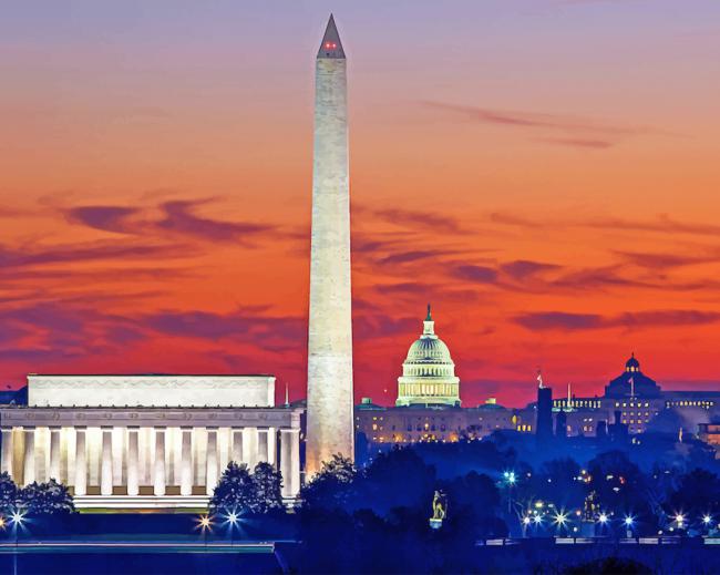 Lincoln Memorial Washington paint by numbers