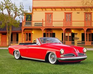 Classic Red Studebaker Car paint by number