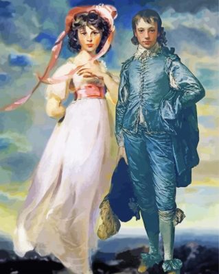 Pinky And Blue Boy paint by numbers