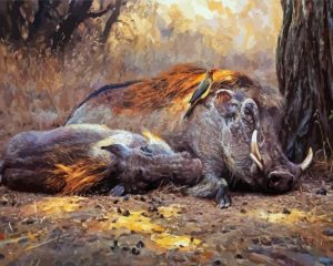 Sleepy Warthogs paint by numbers