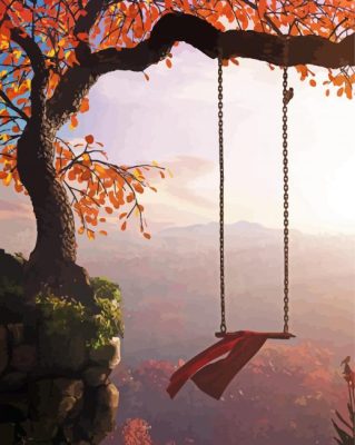 Tree And A Swing paint by numbers