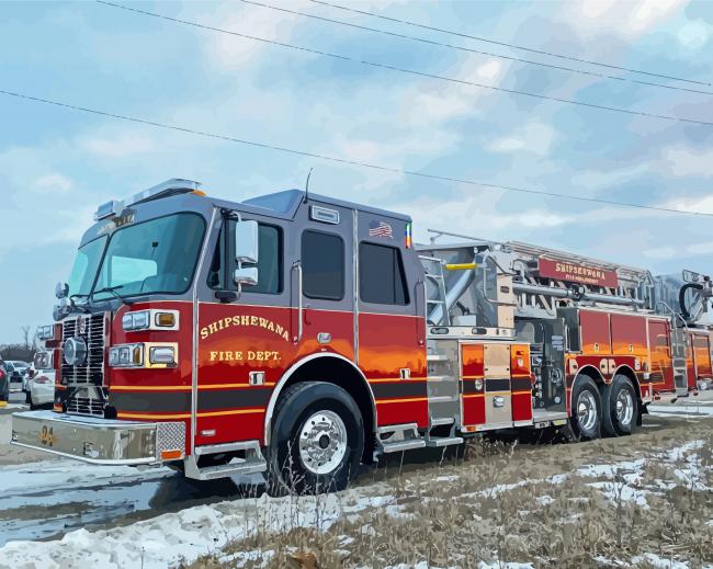 Aesthetic Fire Apparatus paint by number