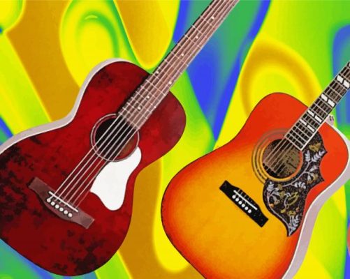 Aesthetic Guitars paint by numbers
