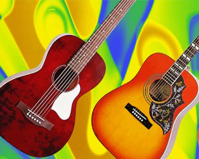 Aesthetic Guitars paint by numbers