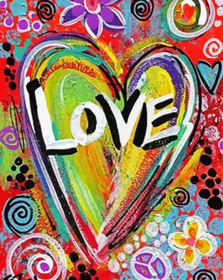 Aesthetic Love And Hearts paint by numbers